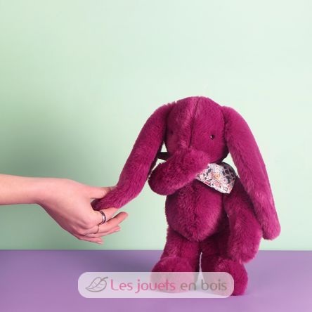 Peluche Lapin Fleurette prune 35 cm DC4705 Doudou et Compagnie 5