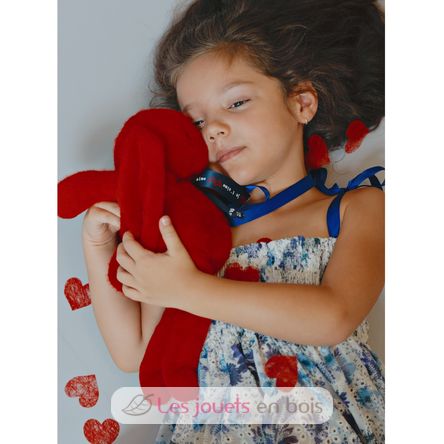 Peluche Lapin Méloé rouge passion 37 cm MA0239 Maïlou Tradition 5