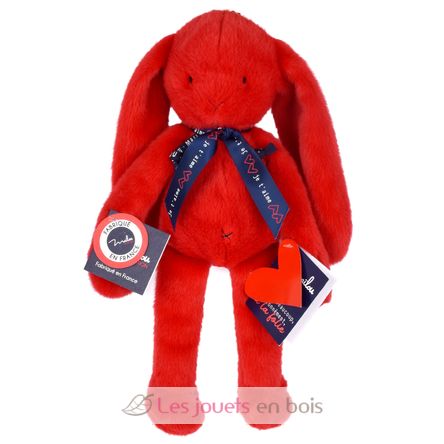 Peluche Lapin Méloé rouge passion 37 cm MA0239 Maïlou Tradition 3