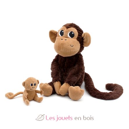 Peluche singe maman et son bébé DE76240 Les Déglingos 1