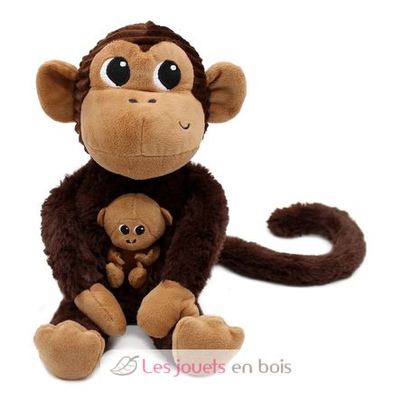 Peluche singe maman et son bébé DE76240 Les Déglingos 6