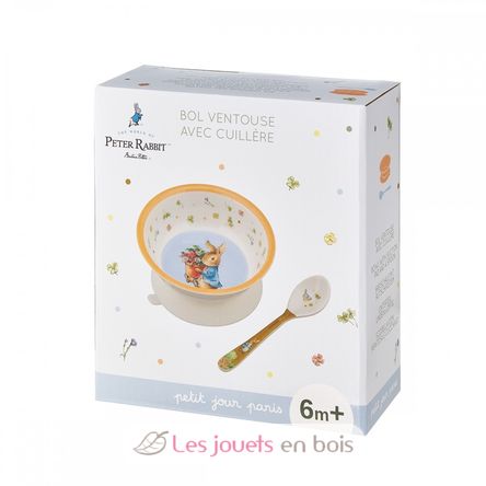 Bol ventouse avec cuillère Pierre Lapin abricot SJ-BP702T Petit Jour 5