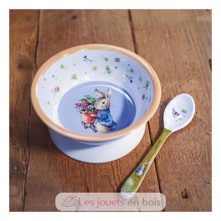 Bol ventouse avec cuillère Pierre Lapin abricot SJ-BP702T Petit Jour 3