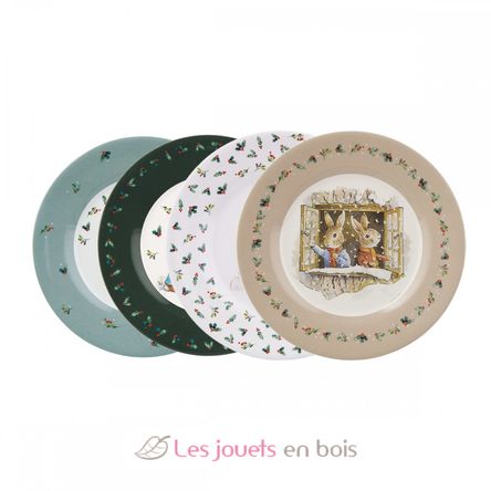 4 Assiettes Pierre Lapin Noël 20 cm PJ-BP920NAS Petit Jour 2