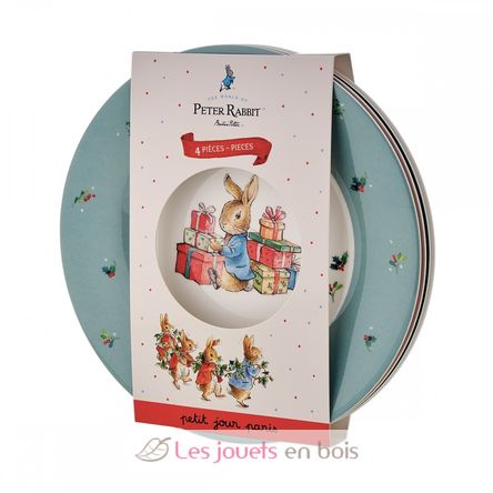 4 Assiettes Pierre Lapin Noël 20 cm PJ-BP920NAS Petit Jour 1