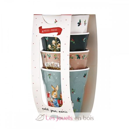 4 Gobelets Pierre Lapin Noël PJ-BP711NAS Petit Jour 1