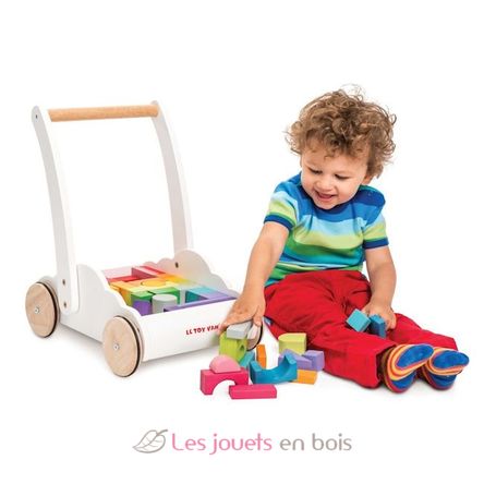 Chariot de marche cubes bois Trotteur Arc en Ciel Le Toy Van