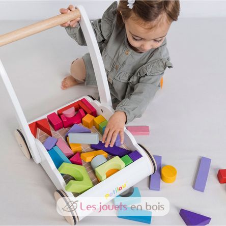 Chariot de marche cubes bois Trotteur Arc en Ciel Le Toy Van