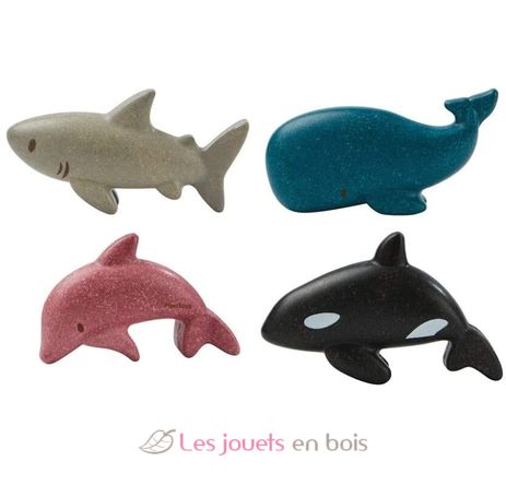 Figurines - 4 animaux de la mer PT6129 Plan Toys 1