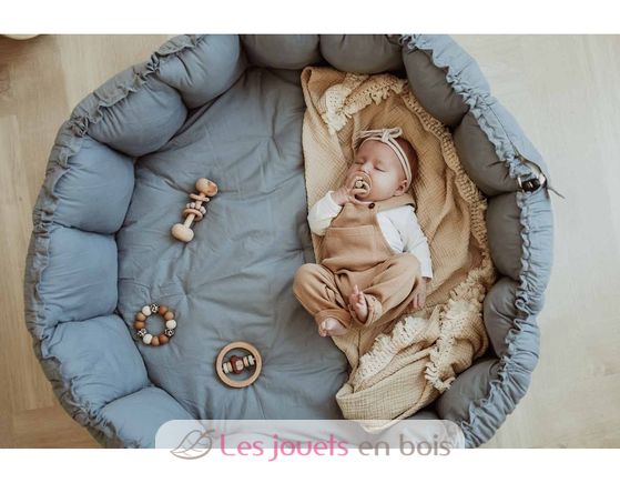 Tapis de jeu bébé coton bio Bloom Bleu PG-DUSTY-BLUE Play and Go 3