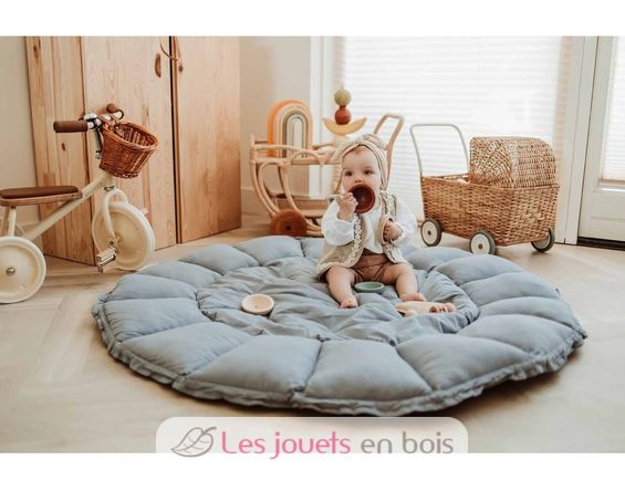 Tapis de jeu bébé coton bio Bloom Bleu PG-DUSTY-BLUE Play and Go 5