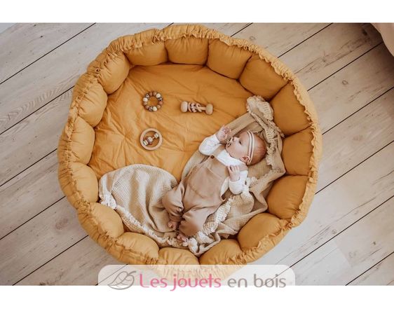 Tapis de jeu bébé coton bio Bloom Moutarde PG-MUSTARD-CHAI-TEA Play and Go 5