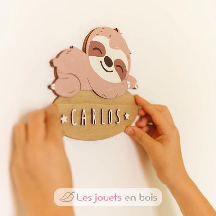 Plaque de porte personnalisable Paresseux VI-PLP03 Vintiun 2