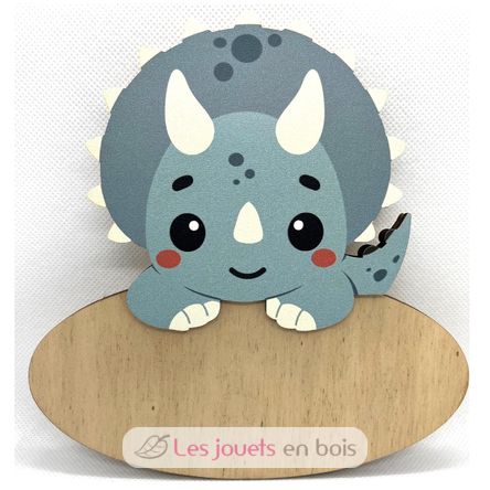 Plaque de porte personnalisable Tricératops VI-PLP08 Vintiun 1
