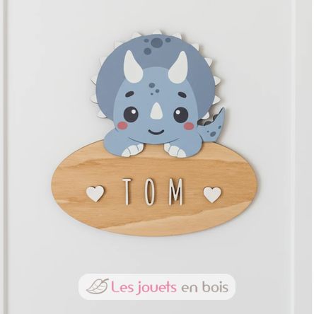 Plaque de porte personnalisable Tricératops VI-PLP08 Vintiun 2
