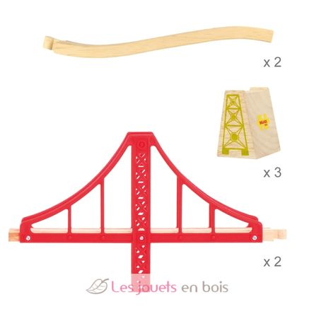 Pont suspendu à trois travées BJT136 Bigjigs Toys 2