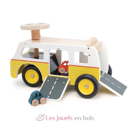 Porteur Van garage en bois V1059 Vilac 8
