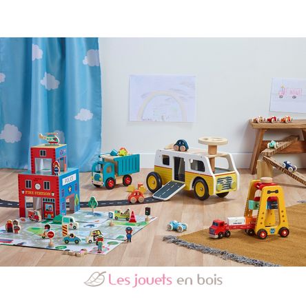 Porteur Van garage en bois V1059 Vilac 10
