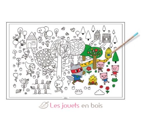Poster à colorier P'tit Loup LTPOS-PSB01 Label'Tour Créations 2
