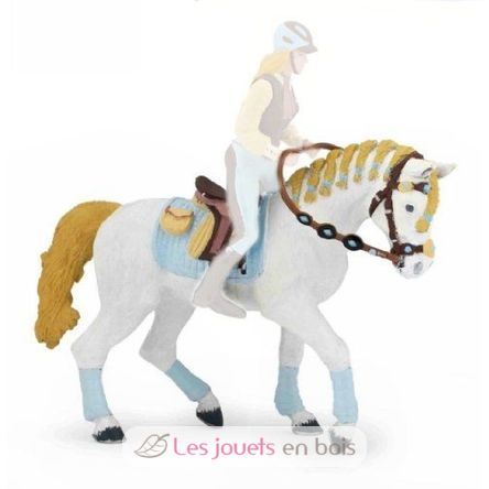 Figurine Cheval de la cavalière adulte fashion bleue PA51545-3615 Papo 2