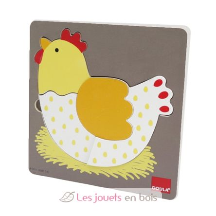 Puzzle poule oeuf poussin GO53027-4036 Goula 3