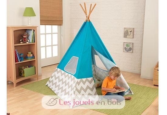 Tipi – turquoise à chevron gris et blanc KI00223-4337 Kidkraft 4