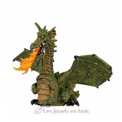 Figurine Dragon ailé vert avec flamme PA39025-2855 Papo 1