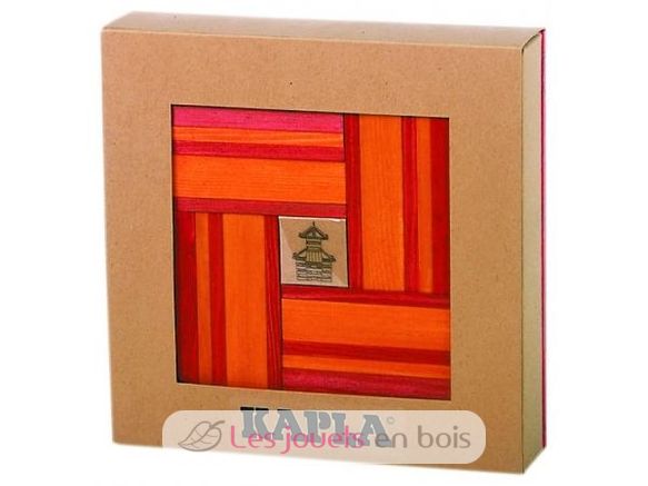 Coffret 40 planchettes rouges et orange avec livre d'art KARLRP22-4356 Kapla 1