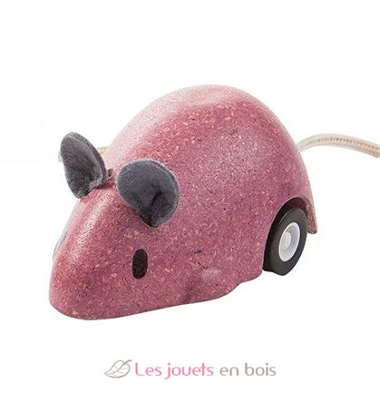 Souris à rétro-friction rose PT4611P Plan Toys 1