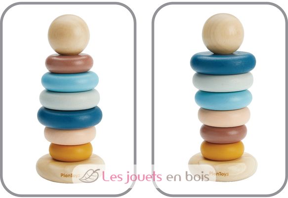 Jouets d'anneaux empilables pour bébé Jouet à empiler 1/2 pièces Jouets  sensoriels colorés Enfant Spin and Stack Toddler Stacker - 2