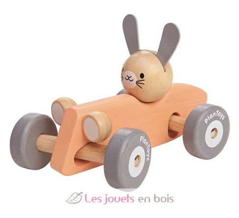 Lapin bolide de course pastel PT5717 Plan Toys 1