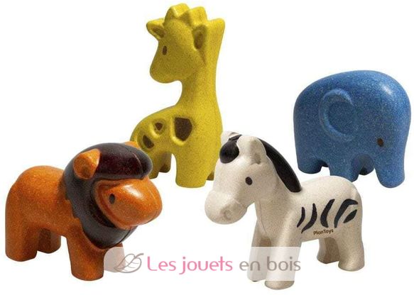 Figurines - 4 animaux de la savane PT6128 Plan Toys 1