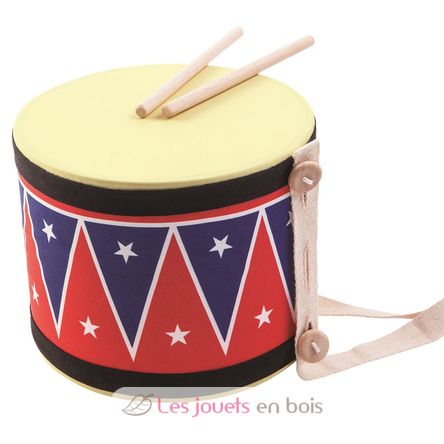 Gros Tambour Plan Toys PT6412 - Tambour en bois pour enfant - Jouet musical