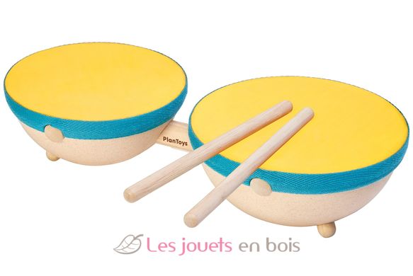 Instrument de percussion musicale tambour à main en bois enfants