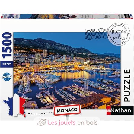 Puzzle Une nuit au port de Monaco 1500 pcs NA12002012 Nathan 1