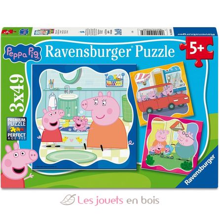 Puzzle Peppa Pig La famille d'abord 3x49 pcs RAV12004288 Ravensburger 1