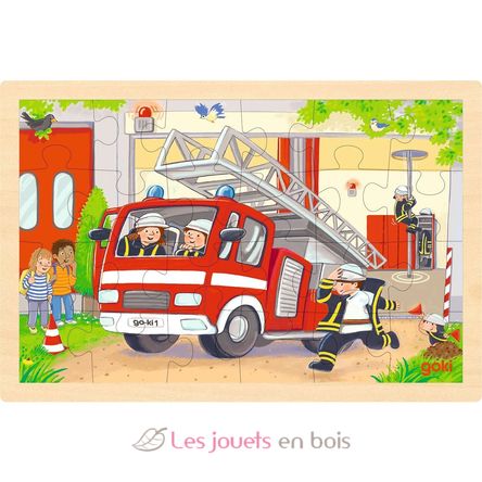 Puzzle réversible hélicoptère et pompiers 24 pcs GK57301 Goki 2