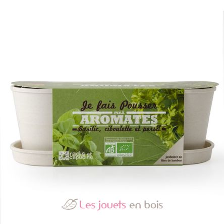 Jardinière en bambou aromates bio RC-036965 Radis et Capucine 3