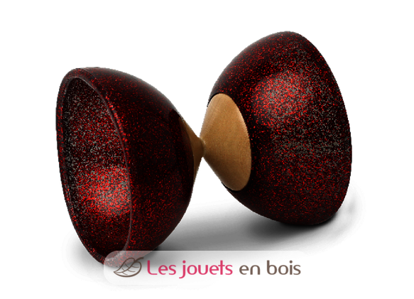 Diabolo paillettes rouge - axe bois - d. 100mm F-101008PR Foulon 1