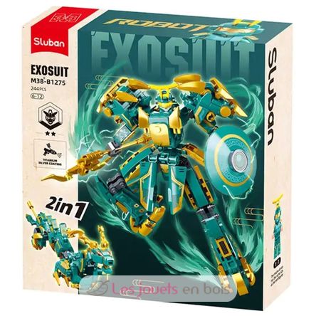 Robot Mecha 2 en 1 vert jaune SL-M38-B1275 Sluban 1