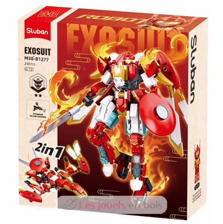 Robot Mecha 2 en 1 rouge blanc SL-M38-B1277 Sluban 1