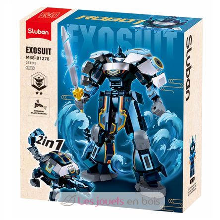 Robot Mecha 2 en 1 bleu gris SL-M38-B1278 Sluban 1