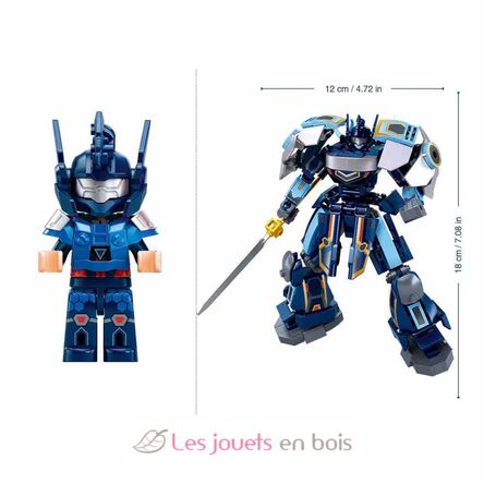 Robot Mecha 2 en 1 bleu gris SL-M38-B1278 Sluban 3