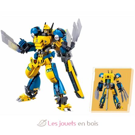 Robot Super PR Mecha jaune bleu SL-M38-B1298 Sluban 4
