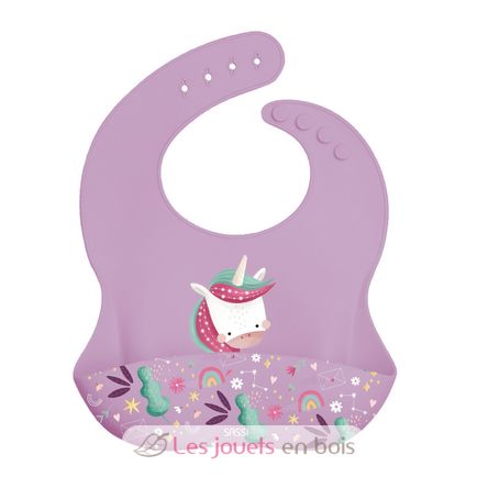 Bavoir en silicone Sparkly la licorne SJ-SI0986 Sassi Junior 1