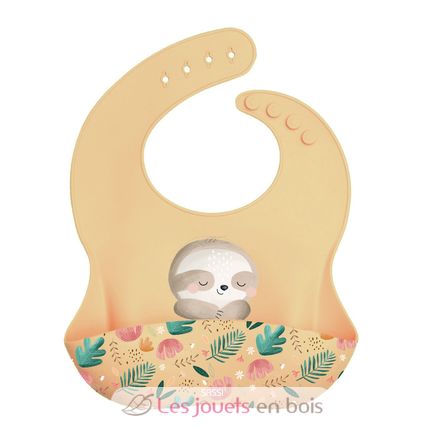 Bavoir en silicone Gnawy le paresseux SJ-SI0948 Sassi Junior 1