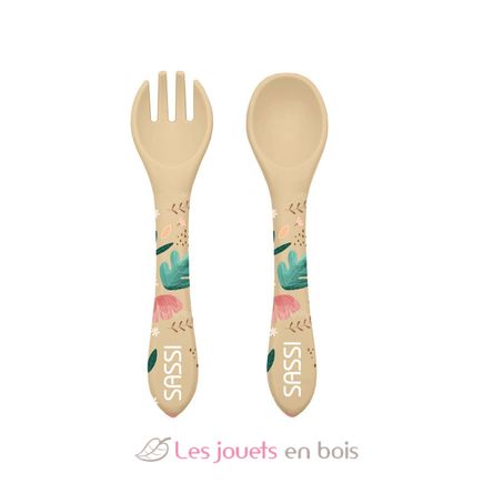 Couverts en silicone Gnawy le paresseux SJ-SI0887 Sassi Junior 1
