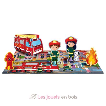 Livre et puzzle Les pompiers SJ-304321 Sassi Junior 2