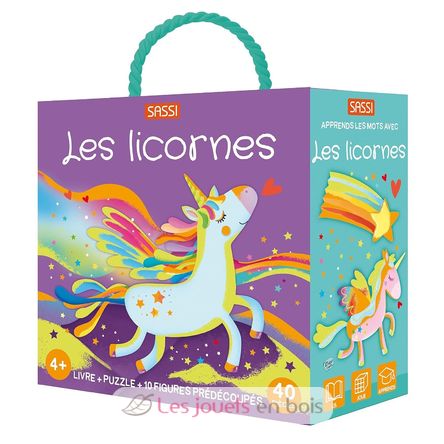 Livre et puzzle Les licornes SJ-310070 Sassi Junior 1