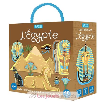 Livre et puzzle L'Egypte SJ-313736 Sassi Junior 1